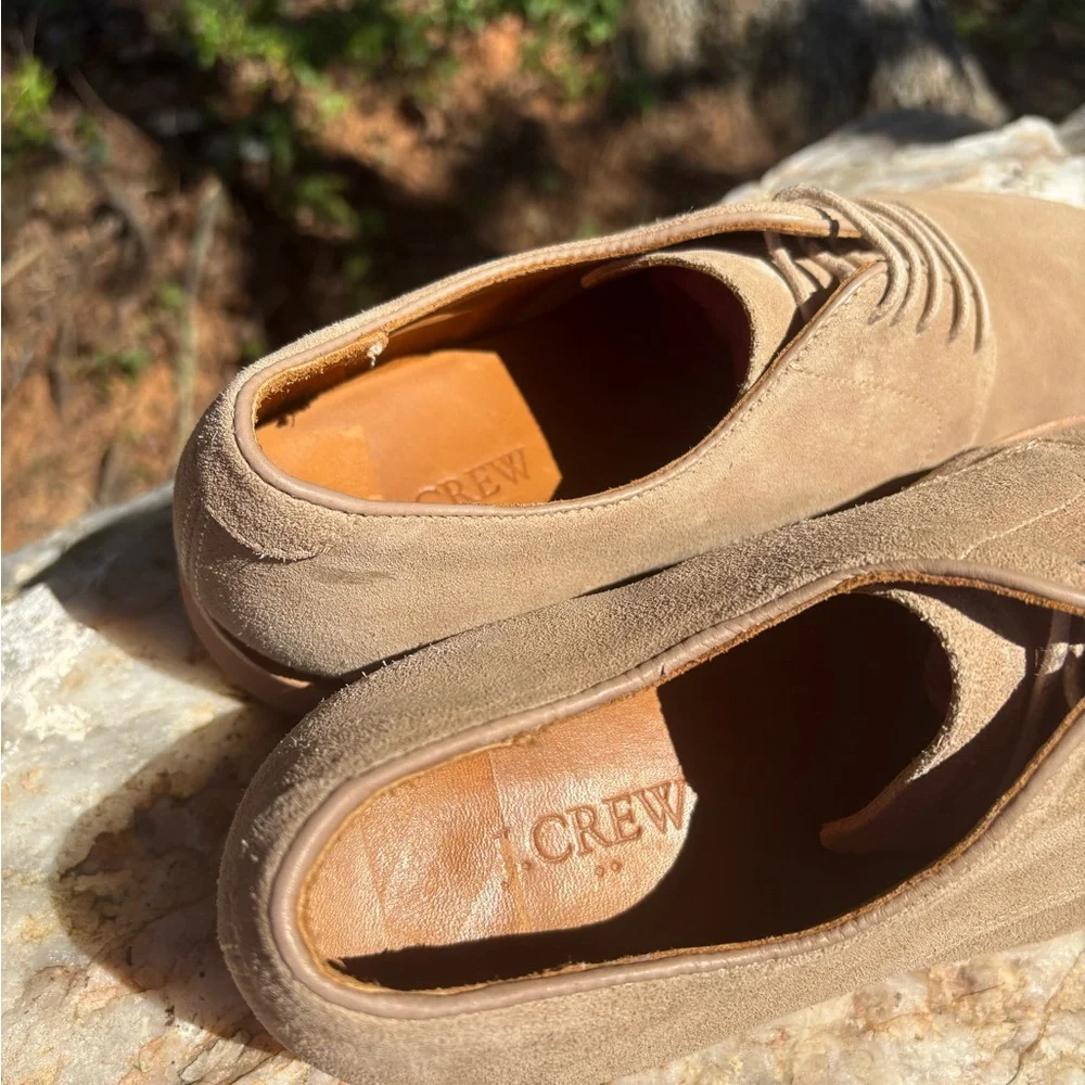 Men's Tan Suede Oxford Shoes - Picture 5 of 7